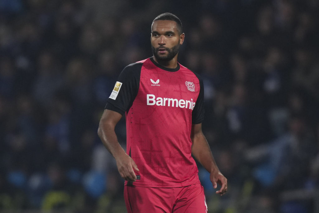Jonathan Tah of Bayer 04 Leverkusen gestures during the Bundesliga match between VfL Bochum 1848 and Bayer 04 Leverkusen at Vonovia Ruhrstadion on ...