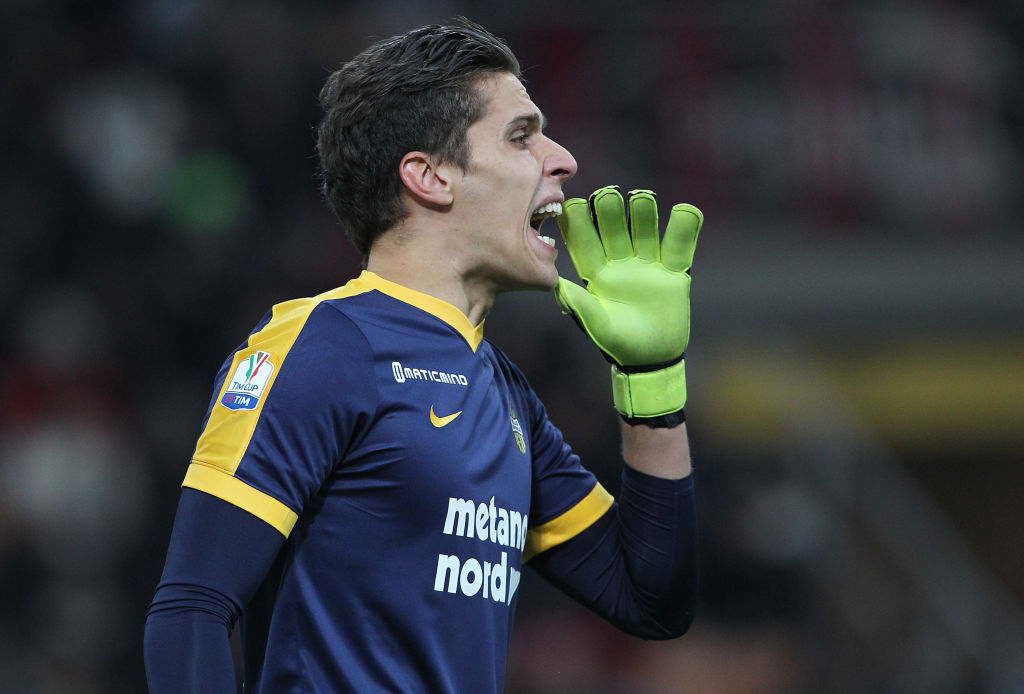 during the Tim Cup match between AC Milan and Hellas Verona FC at Stadio Giuseppe Meazza on December 13, 2017 in Milan, Italy.
