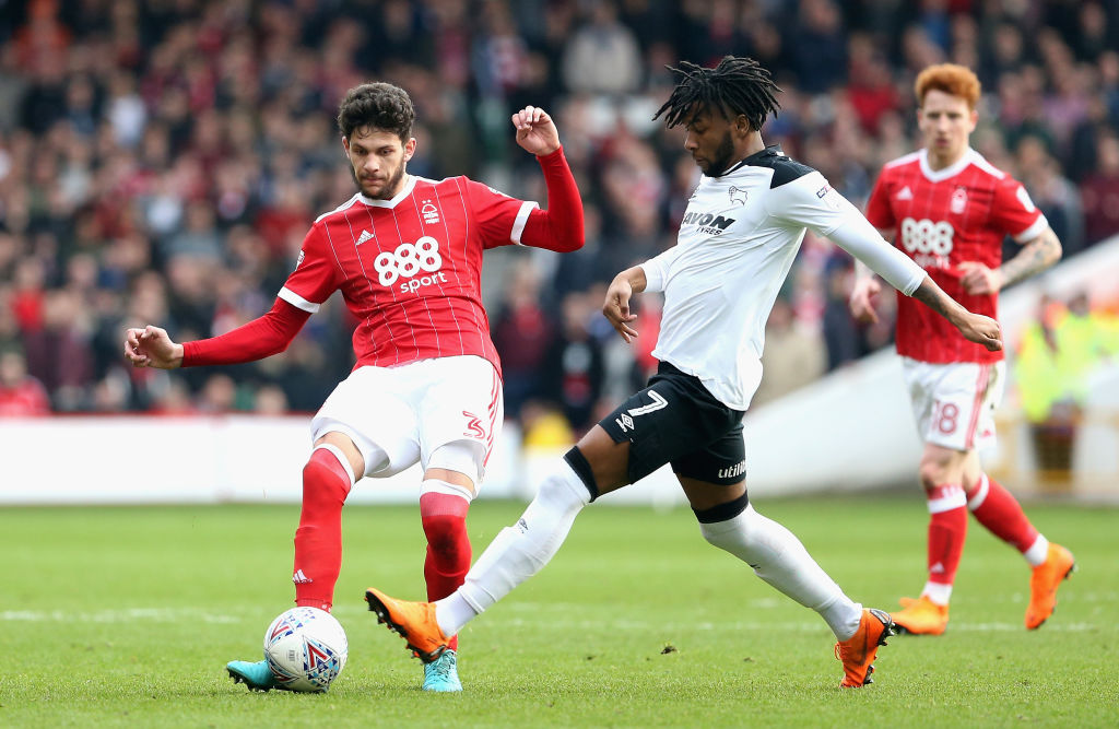 during the Sky Bet Championship match between Nottingham Forest and Derby County at City Ground on March 11, 2018 in Nottingham, England.