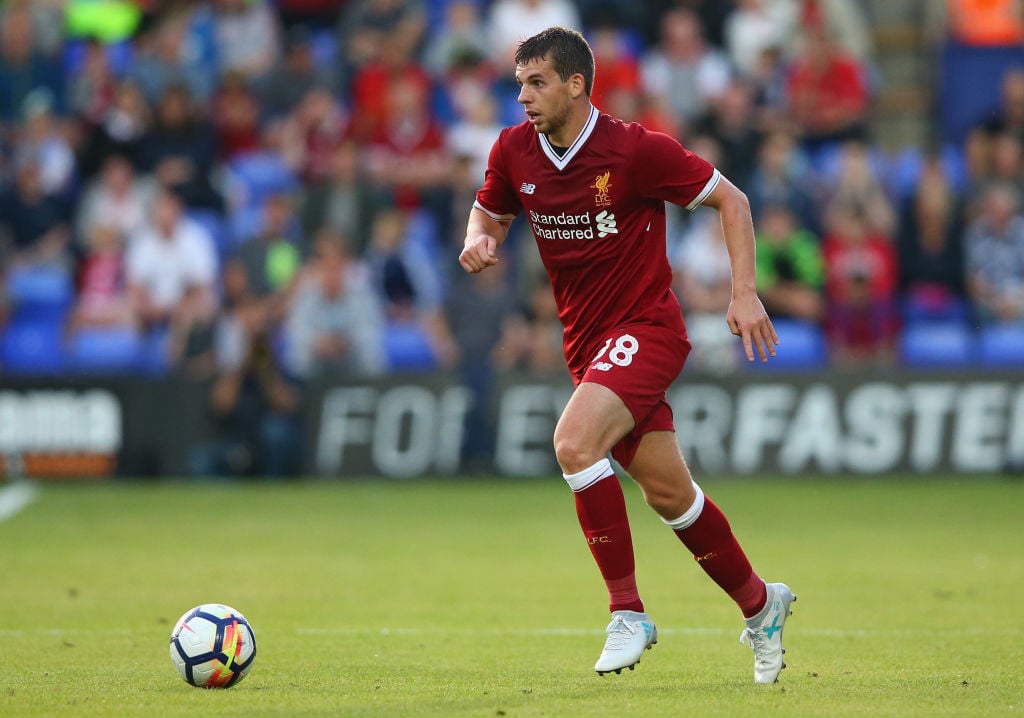 of Liverpool of Tranmere Rovers during a pre-season friendly match between Tranmere Rovers and Liverpool at Prenton Park on July 12, 2017 in Birken...