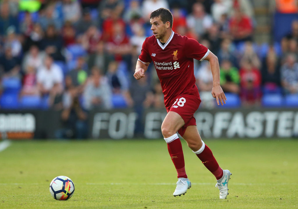 of Liverpool of Tranmere Rovers during a pre-season friendly match between Tranmere Rovers and Liverpool at Prenton Park on July 12, 2017 in Birken...