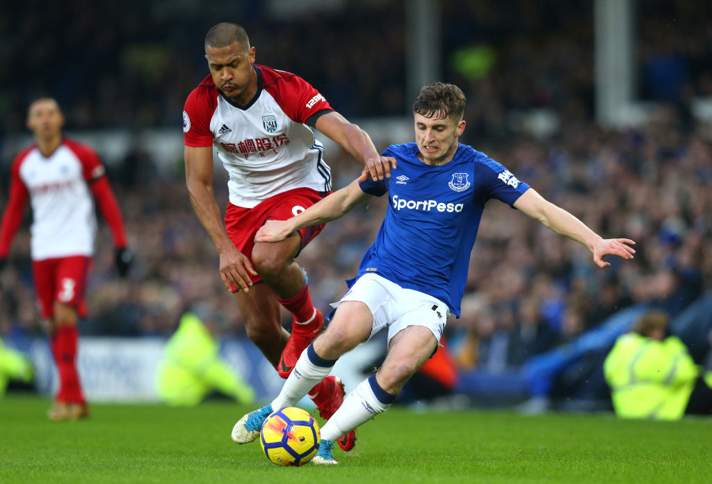  during the Premier League match between Everton and West Bromwich Albion at Goodison Park on January 20, 2018 in Liverpool, England.