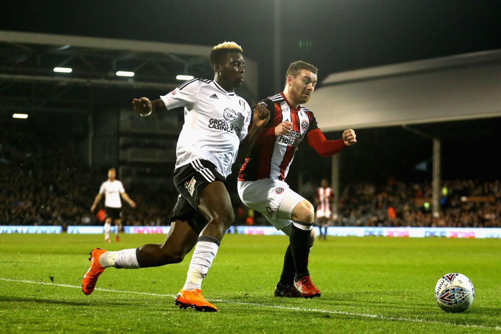  during the Sky Bet Championship match between Fulham and Sheffield United at Craven Cottage on March 6, 2018 in London, England.