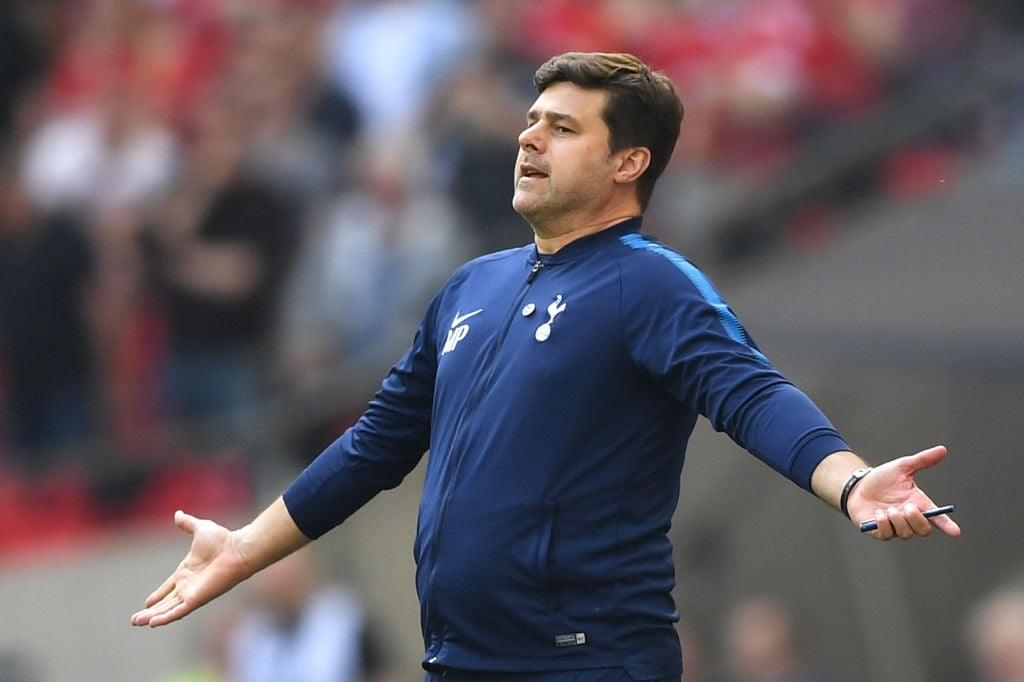  during The Emirates FA Cup Semi Final match between Manchester United and Tottenham Hotspur at Wembley Stadium on April 21, 2018 in London, England.