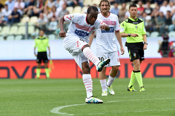 during the Serie A match between Carpi FC and SS Lazio at Alberto Braglia Stadium on May 8, 2016 in Modena, Italy.