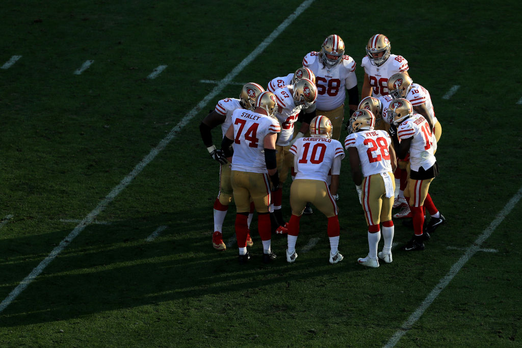 during the second half of a game  at Los Angeles Memorial Coliseum on December 31, 2017 in Los Angeles, California.