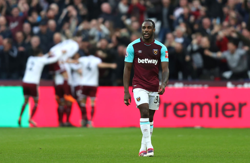  during the Premier League match between West Ham United and Burnley at London Stadium on March 10, 2018 in London, England.