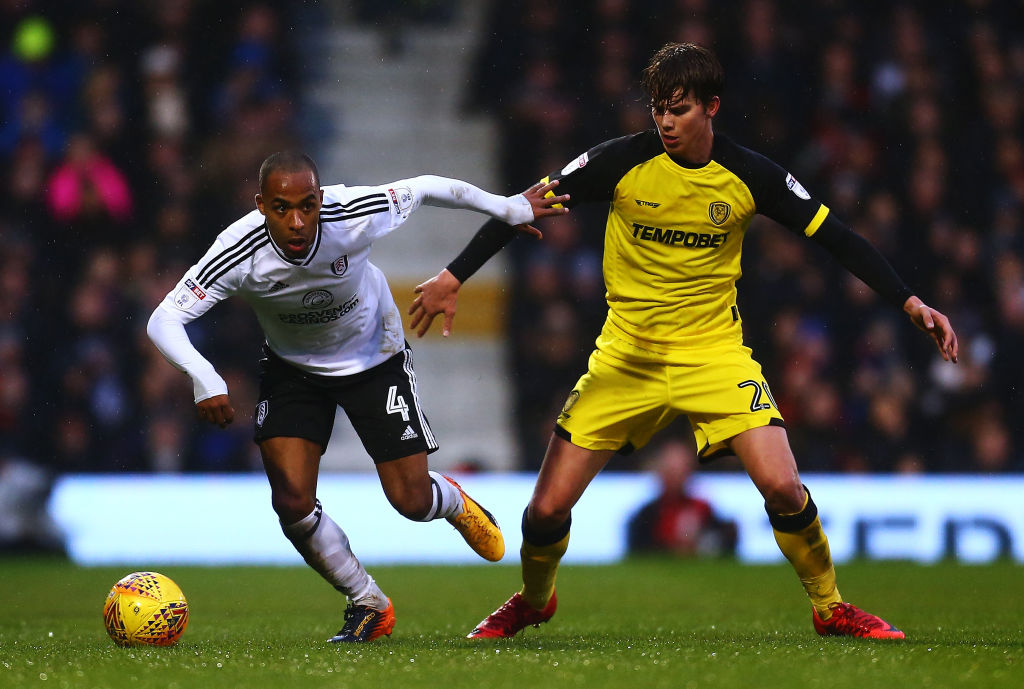  during the Sky Bet Championship match between Fulham and Burton Albion at Craven Cottage on January 20, 2018 in London, England.