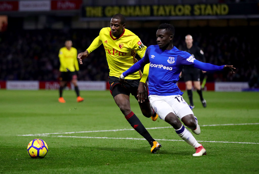  during the Premier League match between Watford and Everton at Vicarage Road on February 24, 2018 in Watford, England.