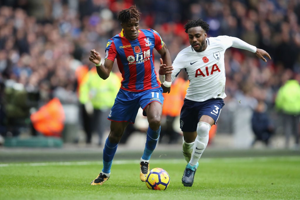  during the Premier League match between Tottenham Hotspur and Crystal Palace at Wembley Stadium on November 5, 2017 in London, England.