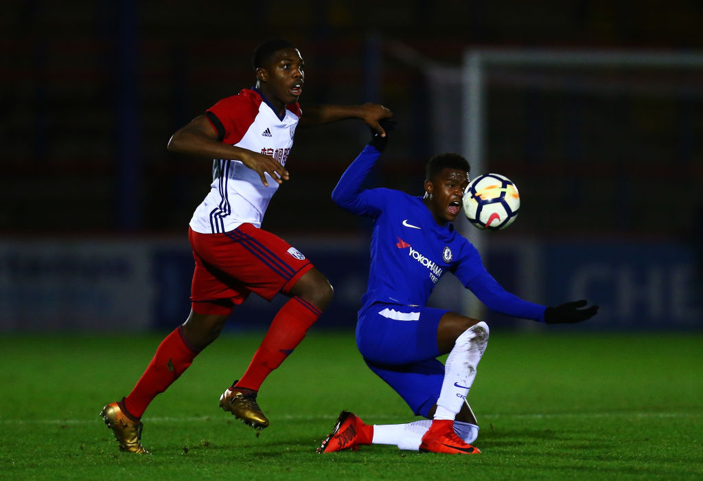  during the FA Youth Cup Fourth Round match between Chelsea and West Bromwich Albion at Aldershot Town Football Club on January 17, 2018 in Aldersh...