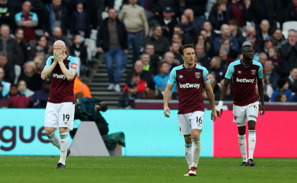  during the Premier League match between West Ham United and Burnley at London Stadium on March 10, 2018 in London, England.