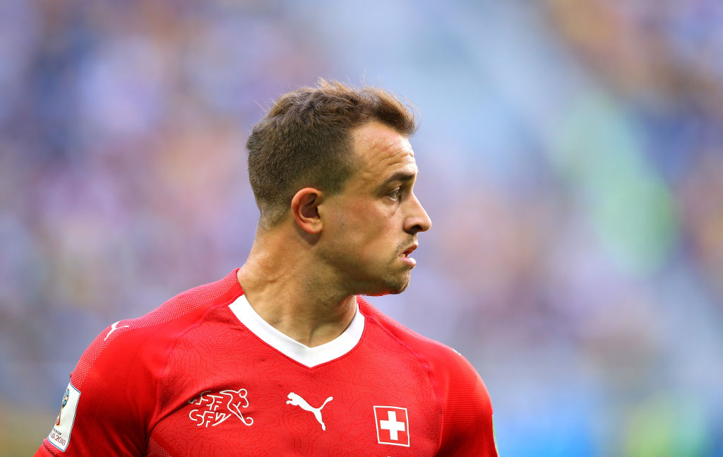 during the 2018 FIFA World Cup Russia Round of 16 match between Sweden and Switzerland at Saint Petersburg Stadium on July 3, 2018 in Saint Petersb...