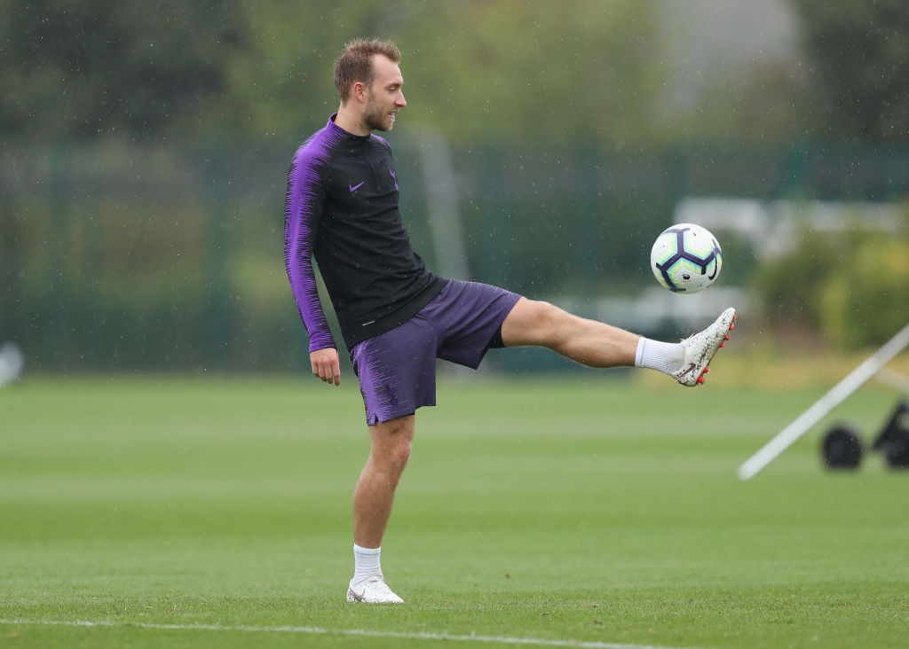 <> during the Tottenham Hotspur training session at Tottenham Hotspur Training Centre on August 9, 2018 in Enfield, England.