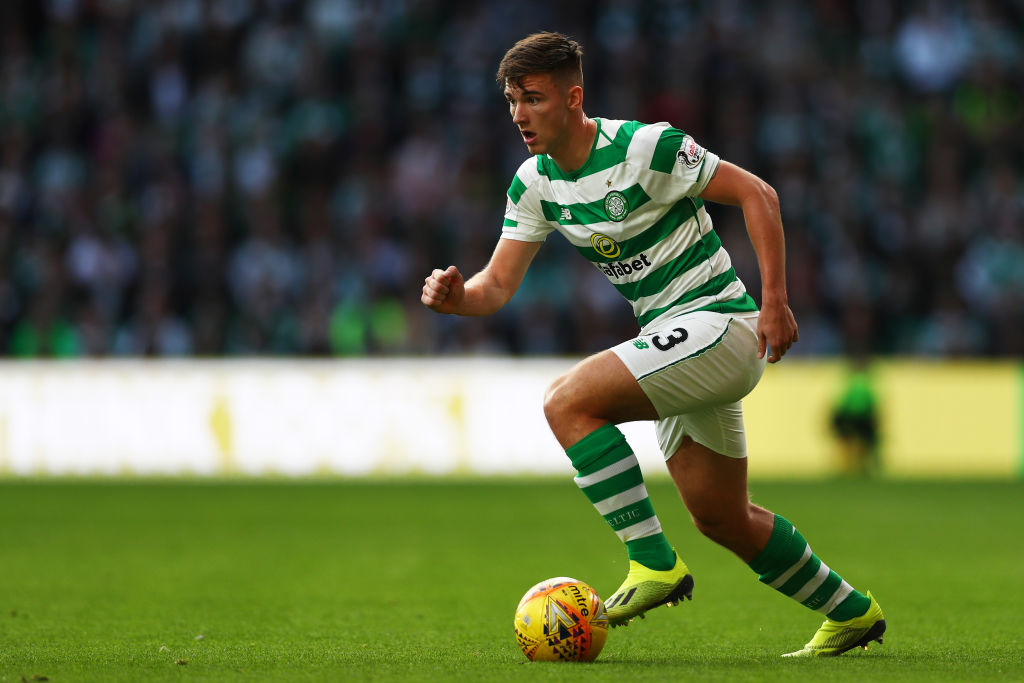 during the UEFA Champions League Qualifiing match between Celtic and AEK Athens at Celtic Park Stadium on August 8, 2018 in Glasgow, Scotland.