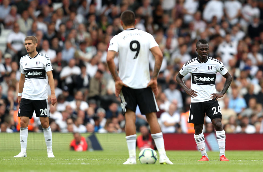  during the Premier League match between Fulham FC and Crystal Palace at Craven Cottage on August 11, 2018 in London, United Kingdom.