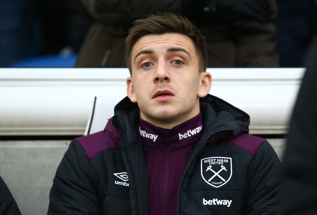  during the Premier League match between Brighton and Hove Albion and West Ham United at Amex Stadium on February 3, 2018 in Brighton, England.