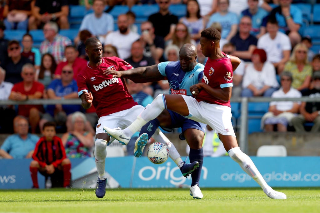 xxxx during the pre-season friendly match between Wycombe Wanderers and West Ham United at Adams Park on July 14, 2018 in High Wycombe, England.