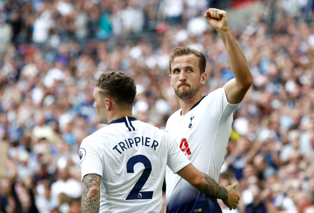  during the Premier League match between Tottenham Hotspur and Fulham FC at Wembley Stadium on August 18, 2018 in London, United Kingdom.
