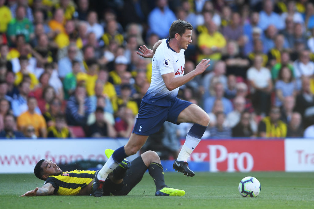  during the Premier League match between Watford FC and Tottenham Hotspur at Vicarage Road on September 2, 2018 in Watford, United Kingdom.