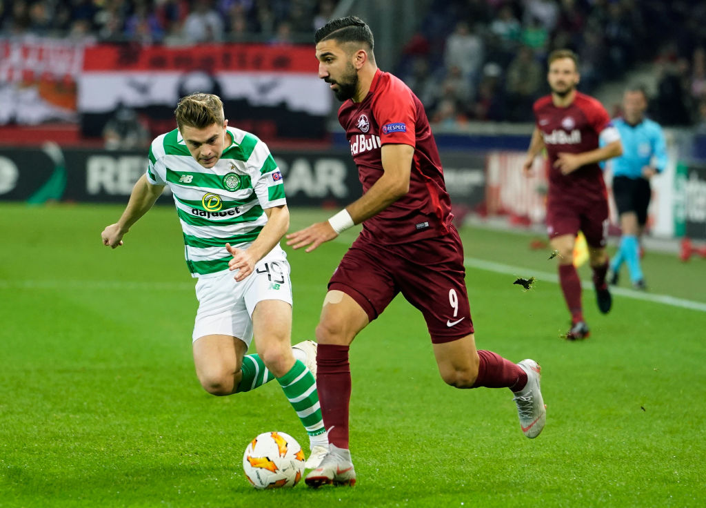 Celtic fans react to Forrest's costly red card in Salzburg defeat