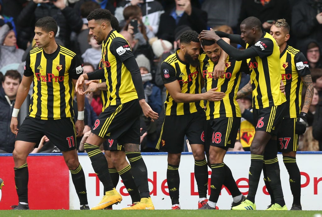 Watford fans react as they draw Wolves in the FA Cup semi-final