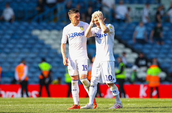 GOAL Ezgjan Alioski of Leeds United pulls a goal back to make the score 2-1  during the Millwall vs Leeds United EFL Championship Football match at the  Stock Photo - Alamy