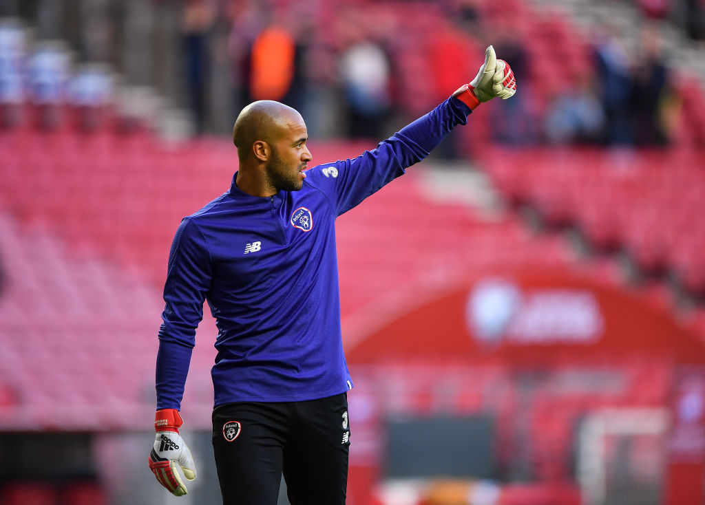 Republic of Ireland fans react to performance of West Ham goalkeeper Darren Randolph