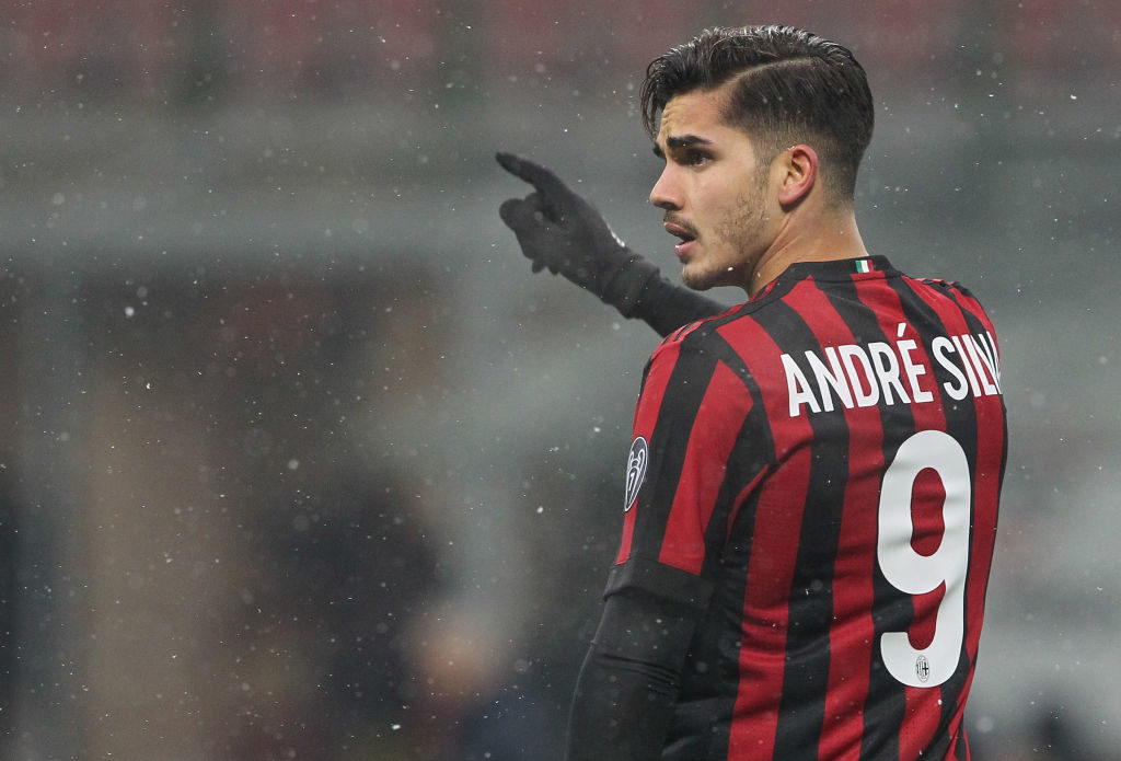 Andre Silva in action for AC Milan
