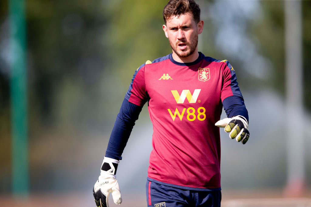 Aston Villa goalkeeper Jed Steer in training