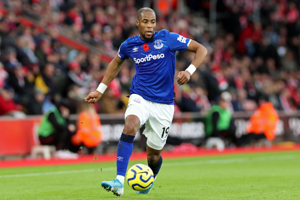 Everton defender Djibril Sidibe in action during the Premier League match between Southampton and Everton at St Mary's Stadium, Southampton on Satu...