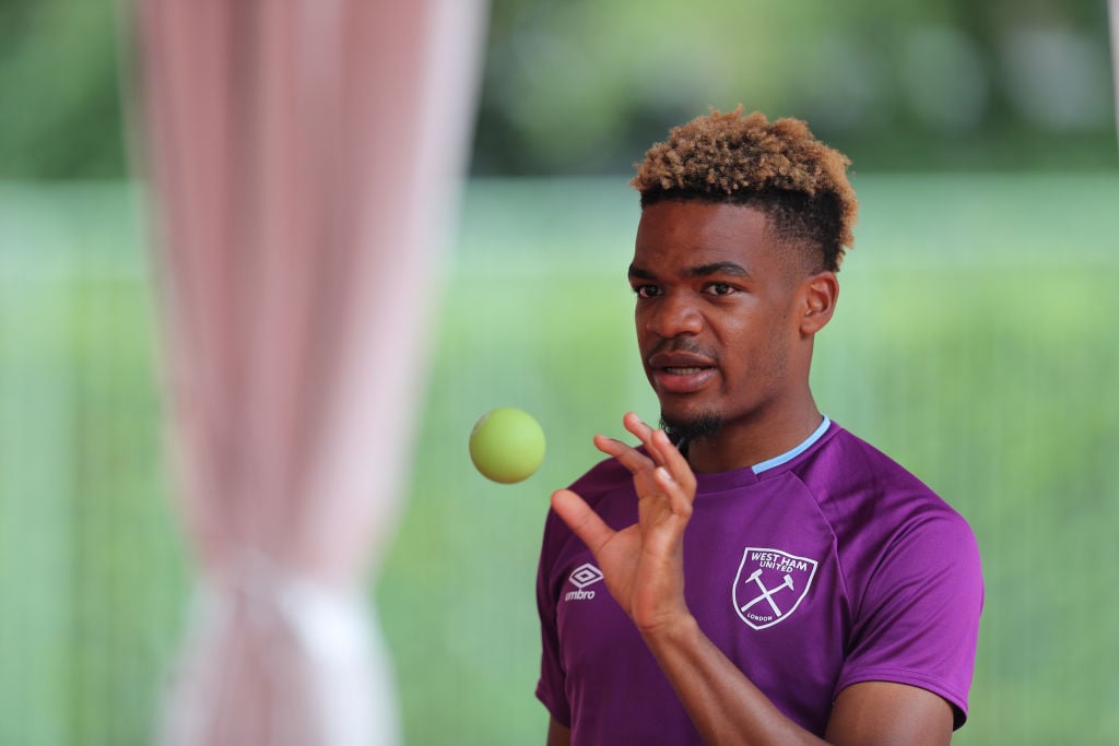 Grady Diangana of West Ham United FC at a training session on July 19, 2019 in Shanghai, China.