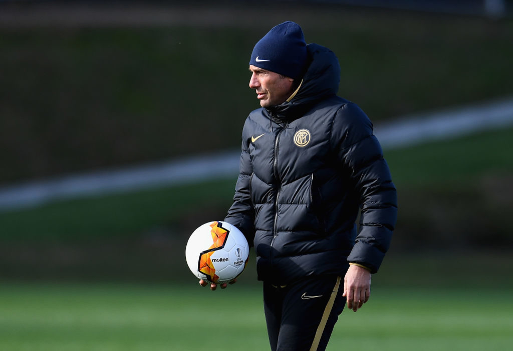 Conte in training during the 2019-20 season.
