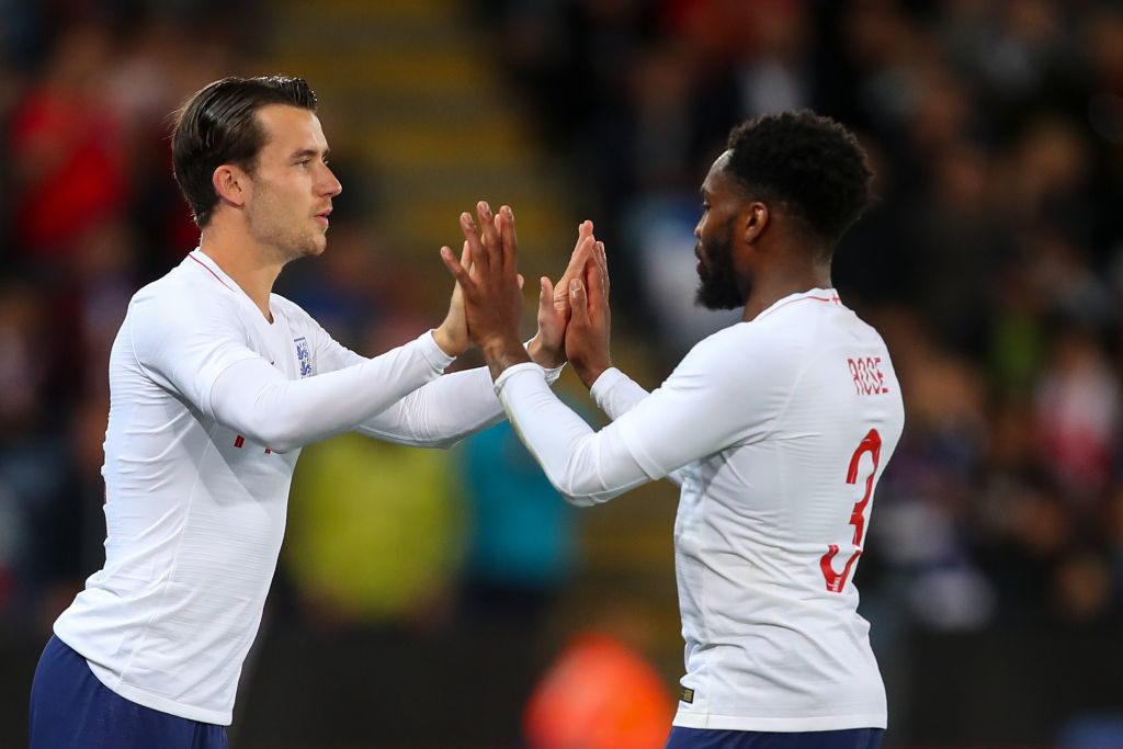 Danny Rose playing for England while with Spurs. 