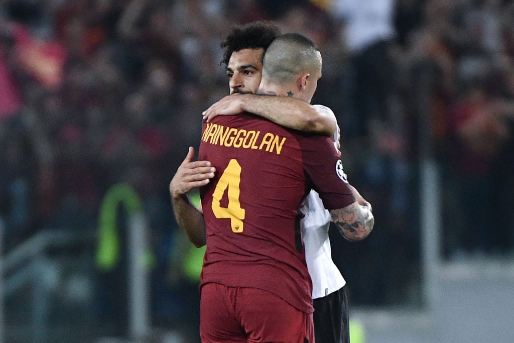 Radja Nainggolan tells Mo Salah he wishes he could join Liverpool celebrations