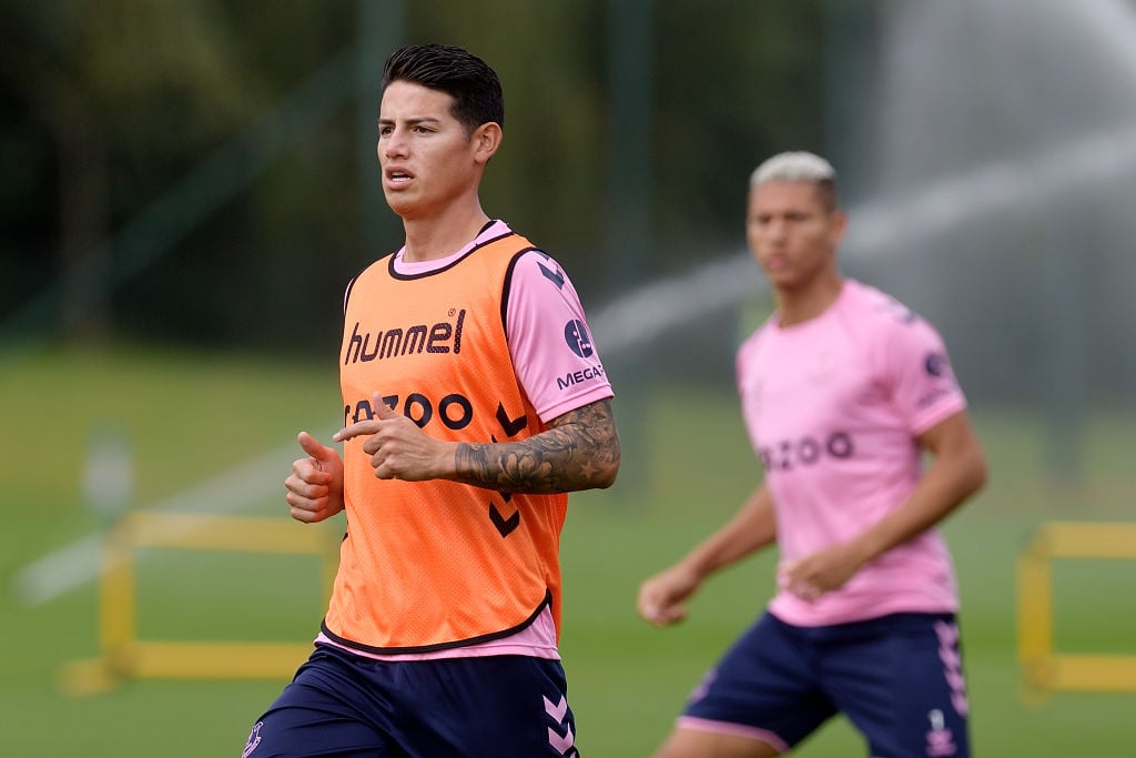 James Rodriguez and Allan take Part in Their First Training Session at Everton