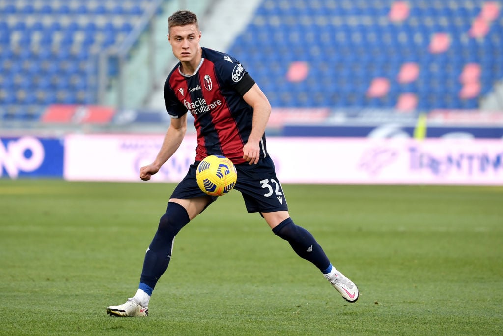 Mattias Svanberg of Bologna FC in action during the Serie A...