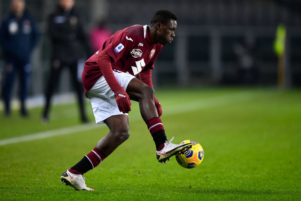 Wilfried Singo of Torino FC in action during the Serie A