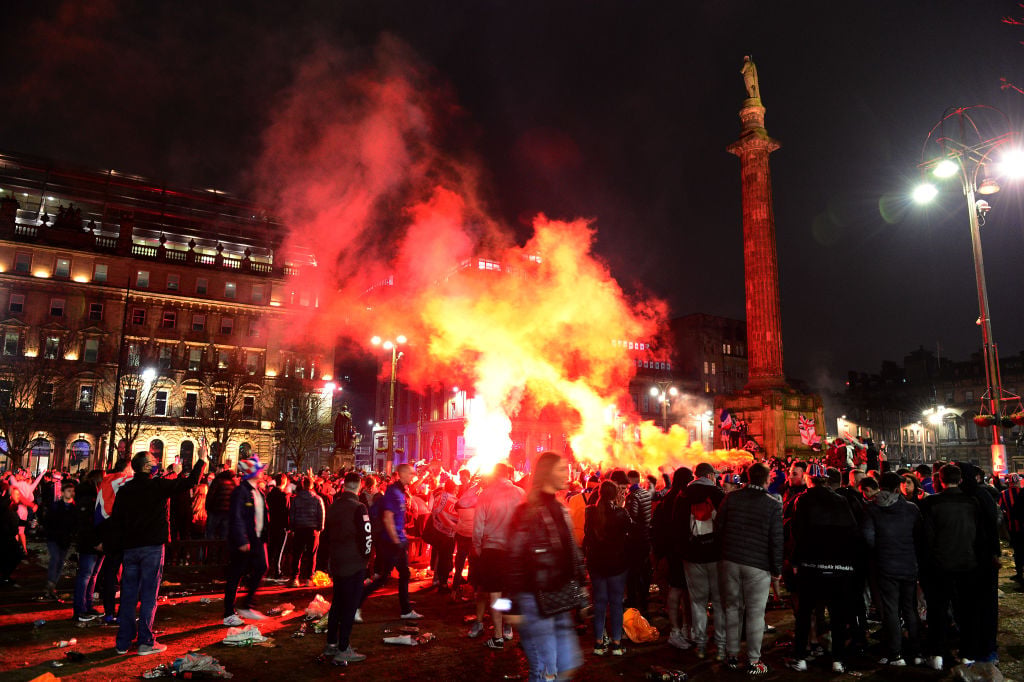 Rangers Fans Outside Ibrox