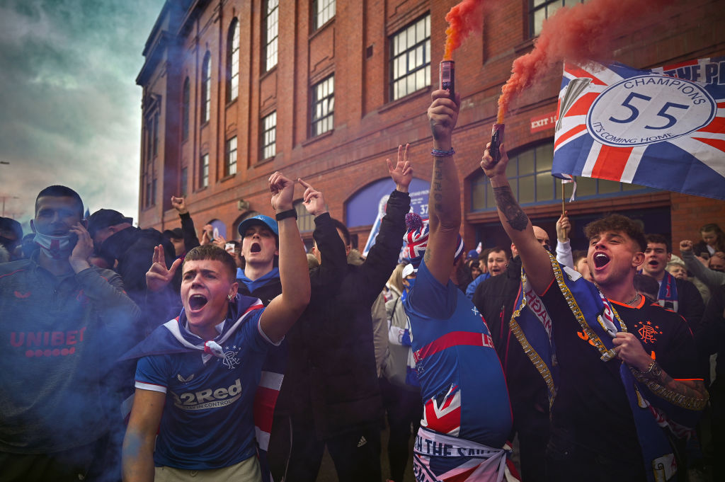 Rangers Fans Outside Ibrox