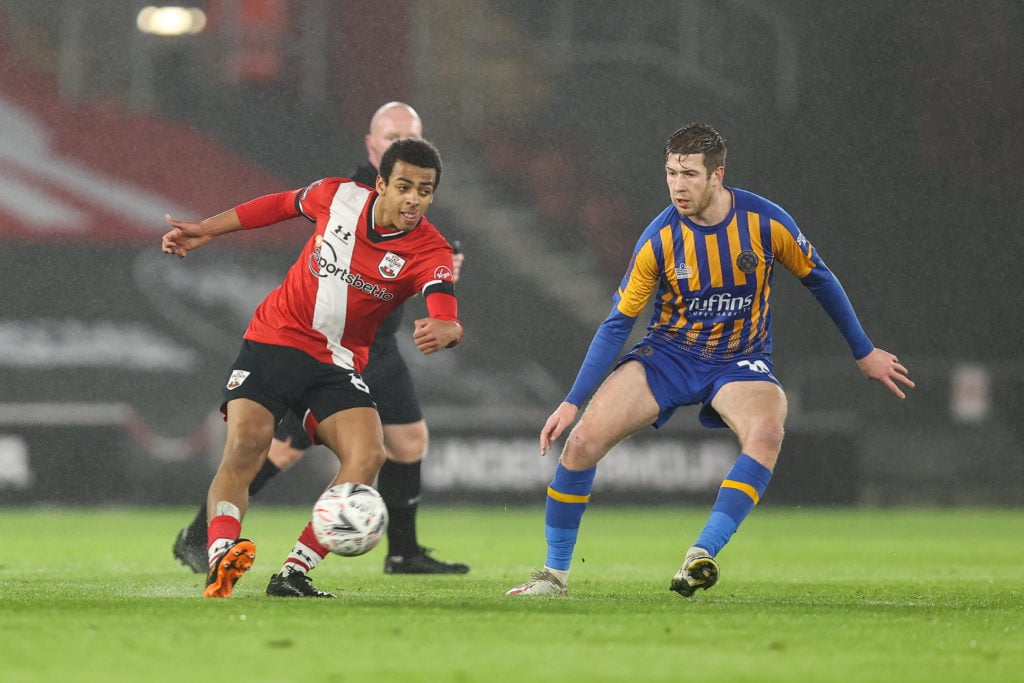 southampton-prospect-caleb-watts-battles-possession-shrewsbury-town-josh-vela-fa-cup-st-marys
