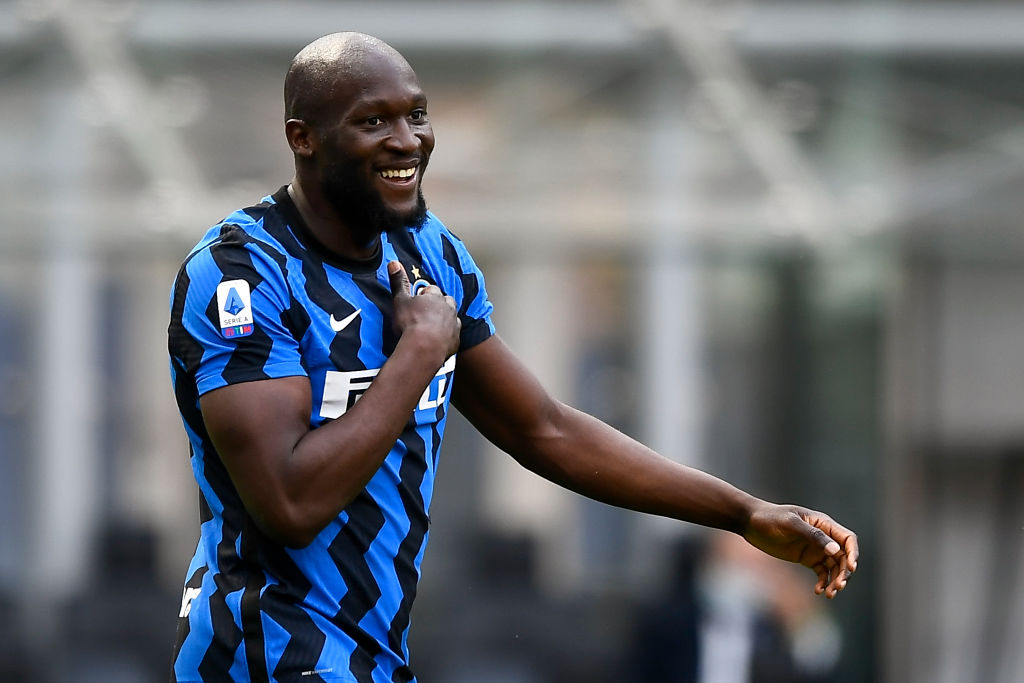 Romelu Lukaku of FC Internazionale celebrates after scoring
