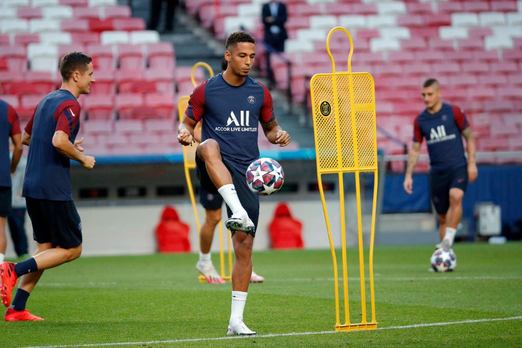 Kehrer warming up before a Champions League clash for PSG.