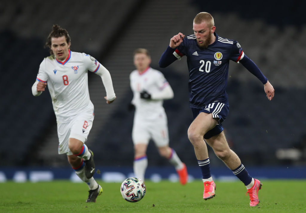Oli McBurnie in action for Scotland