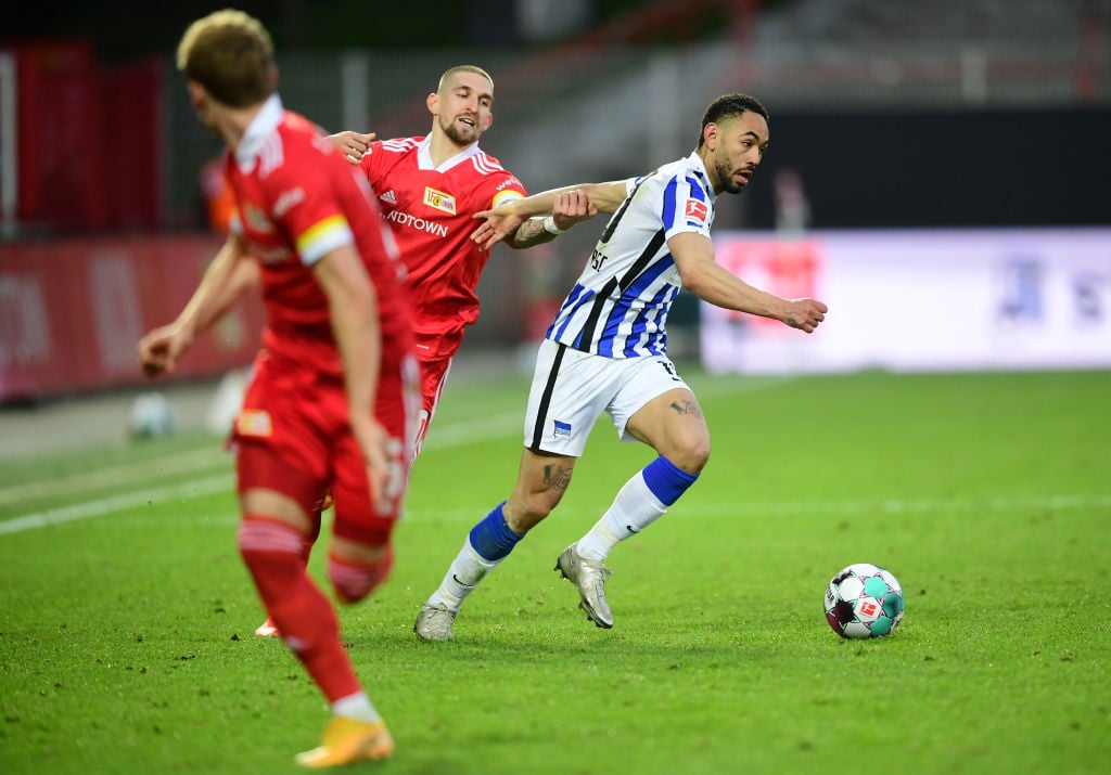 leeds-united-transfer-target-hertha-berlin-matheus-cunha-tackled-hertha-berlin-robert-andrich-bundesliga