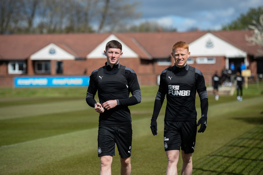 newcastle-united-midfielder-transfer-matty-longstaff-elliot-anderson-training-darsley-park-premier-league