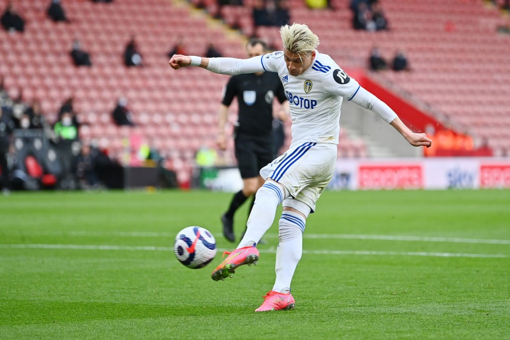 Gjanni Alioski playing for Leeds in their win over Southampton