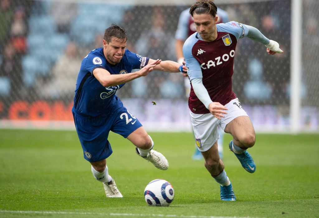 Jack Grealish in action as Aston Villa face Chelsea