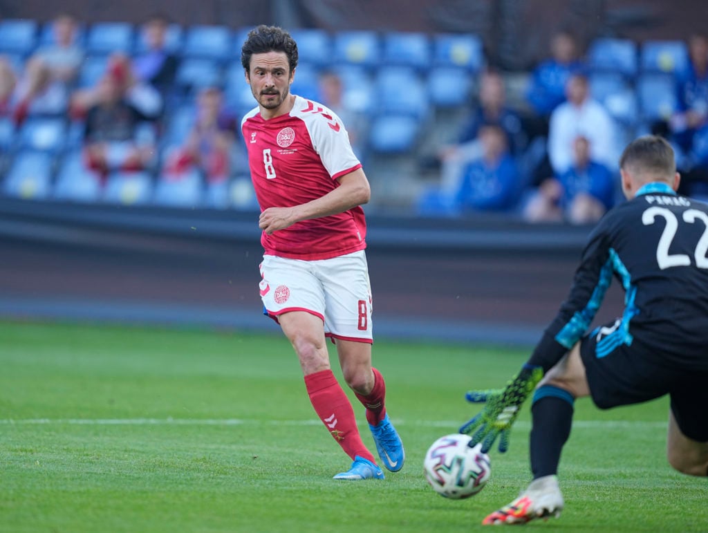 southampton-transfer-target-thomas-delaney-borussia-dortmund-euro-2020-friendly--denmark-has-shot-saved-bosnia-herzogivina-brondy-stadion