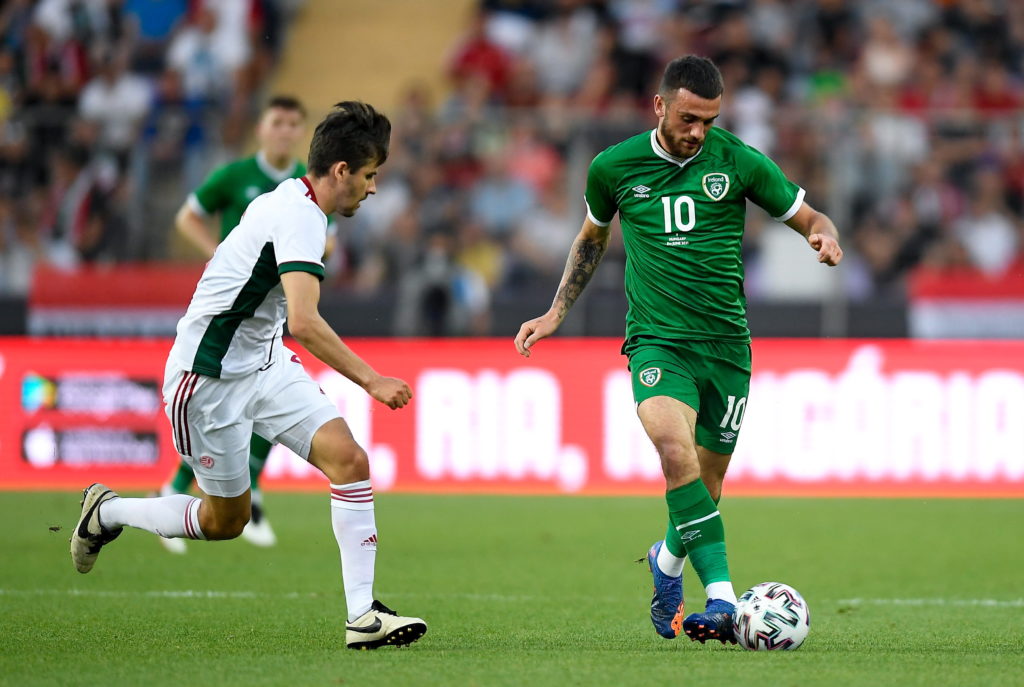 tottenham-hotspur-transfer-gossip-troy-parrott-passes-ball-repulic-of-ireland-hungary-adam-nagy-euro-2020-friendly